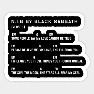 N.I.B Chords Lyrics Sticker